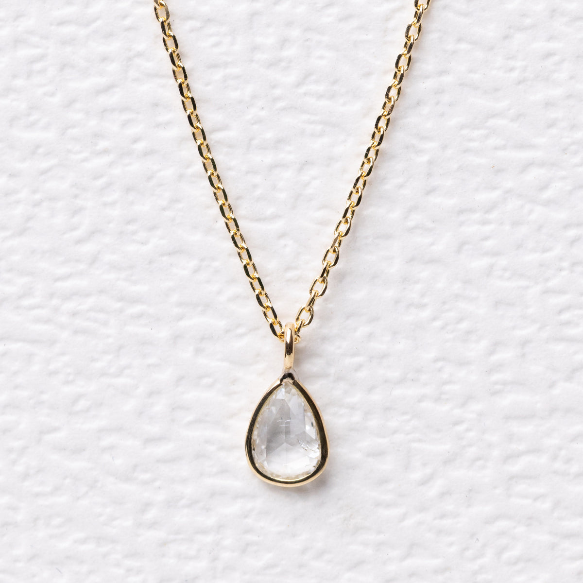 ローズカットダイヤ 大粒の雫 K18ネックレス – ileava jewelry