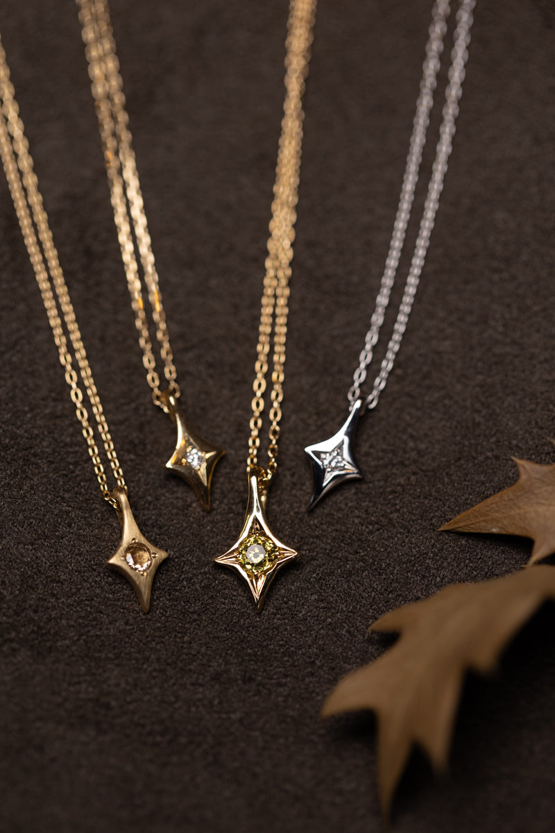 星屑 ネックレス シルバー925 イエローゴールド