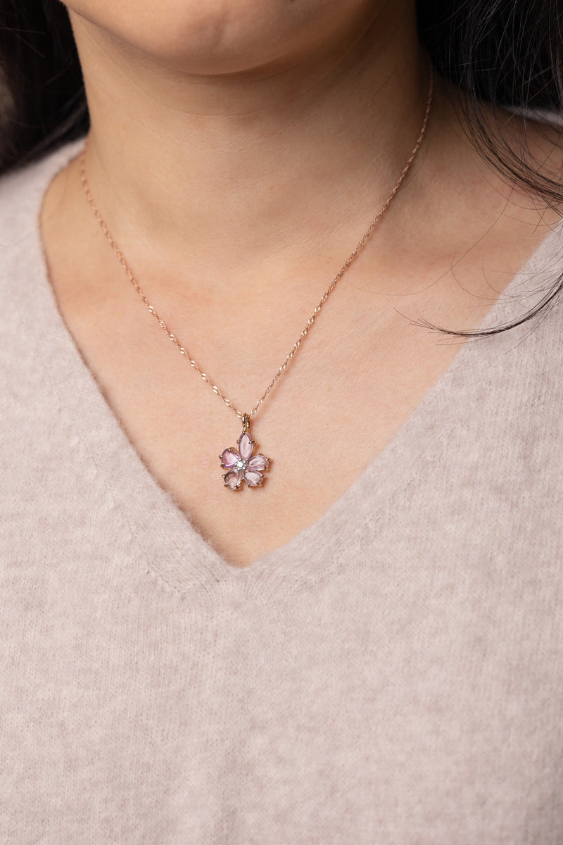 サファイアの桜ネックレス スクリューチェーン – ileava jewelry