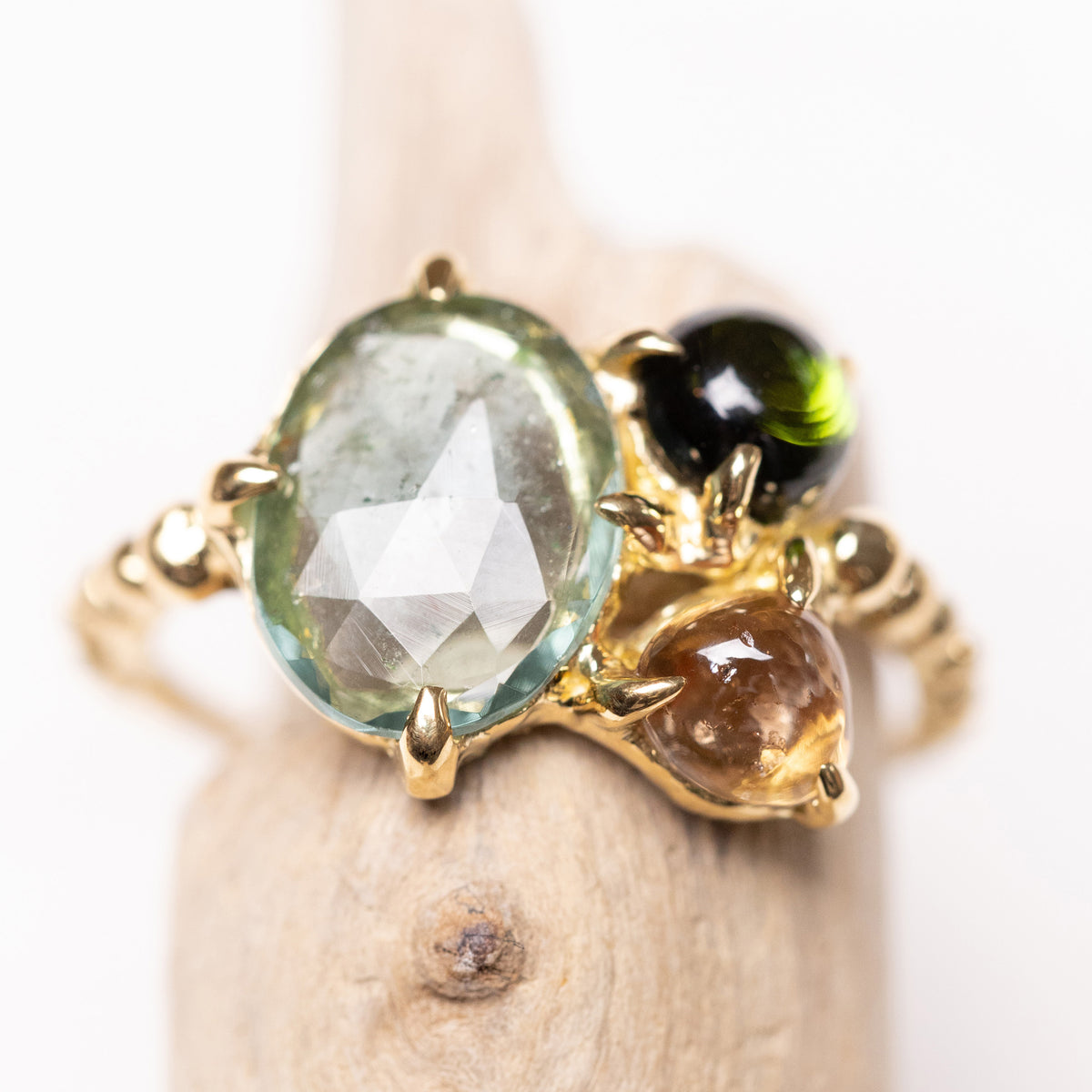 2つのトルマリンとサファイアのリング – ileava jewelry