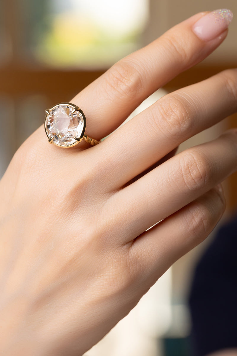 かっこみクオーツとロープ模様のリング – ileava jewelry