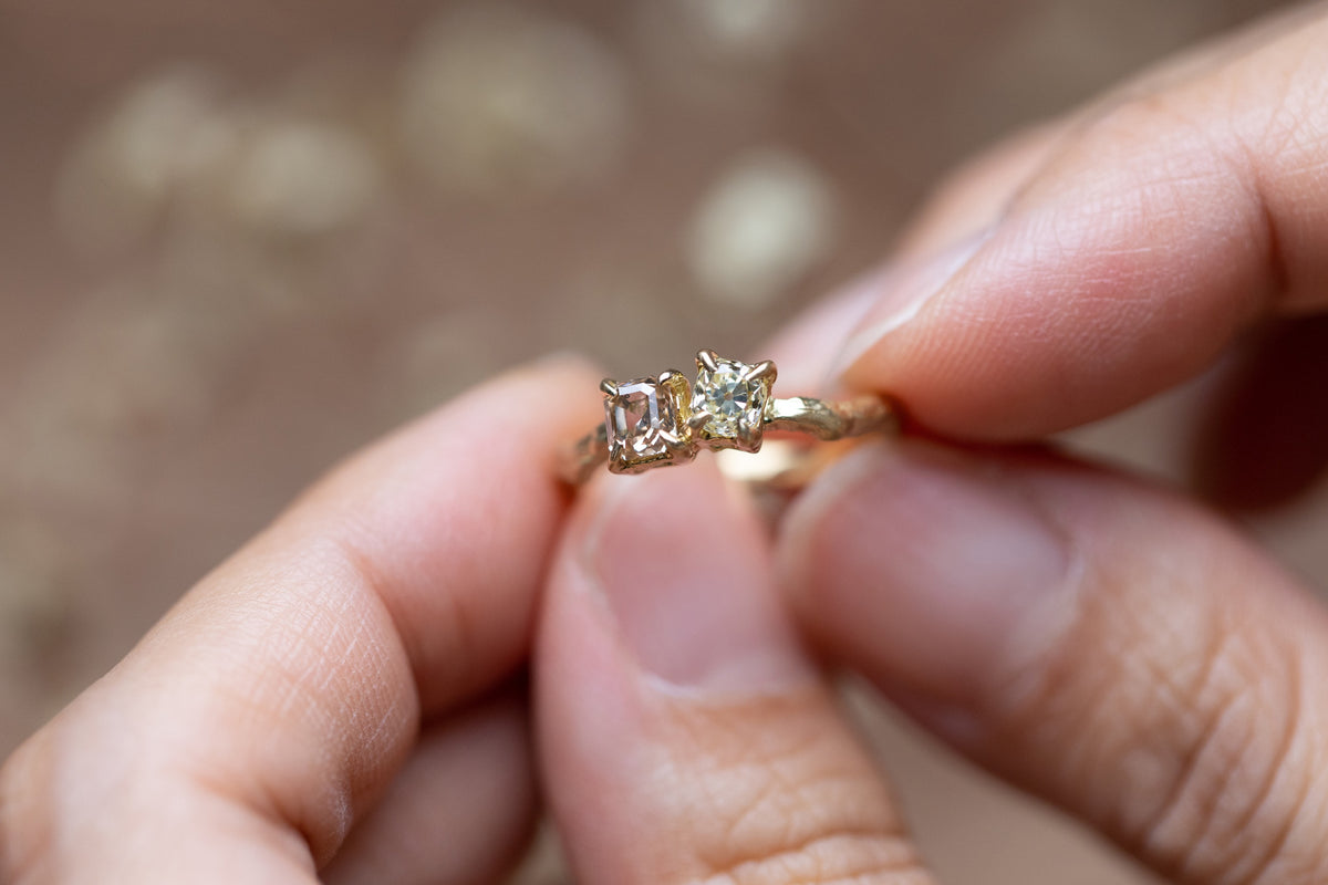 小枝 | 二つのダイヤのリングトワエモア – ileava jewelry