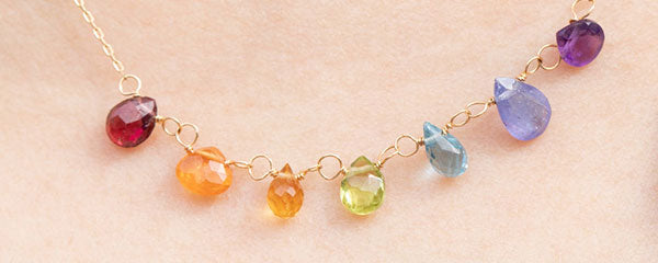 3つの星がラブラドライトを包み込むネックレス – ileava jewelry