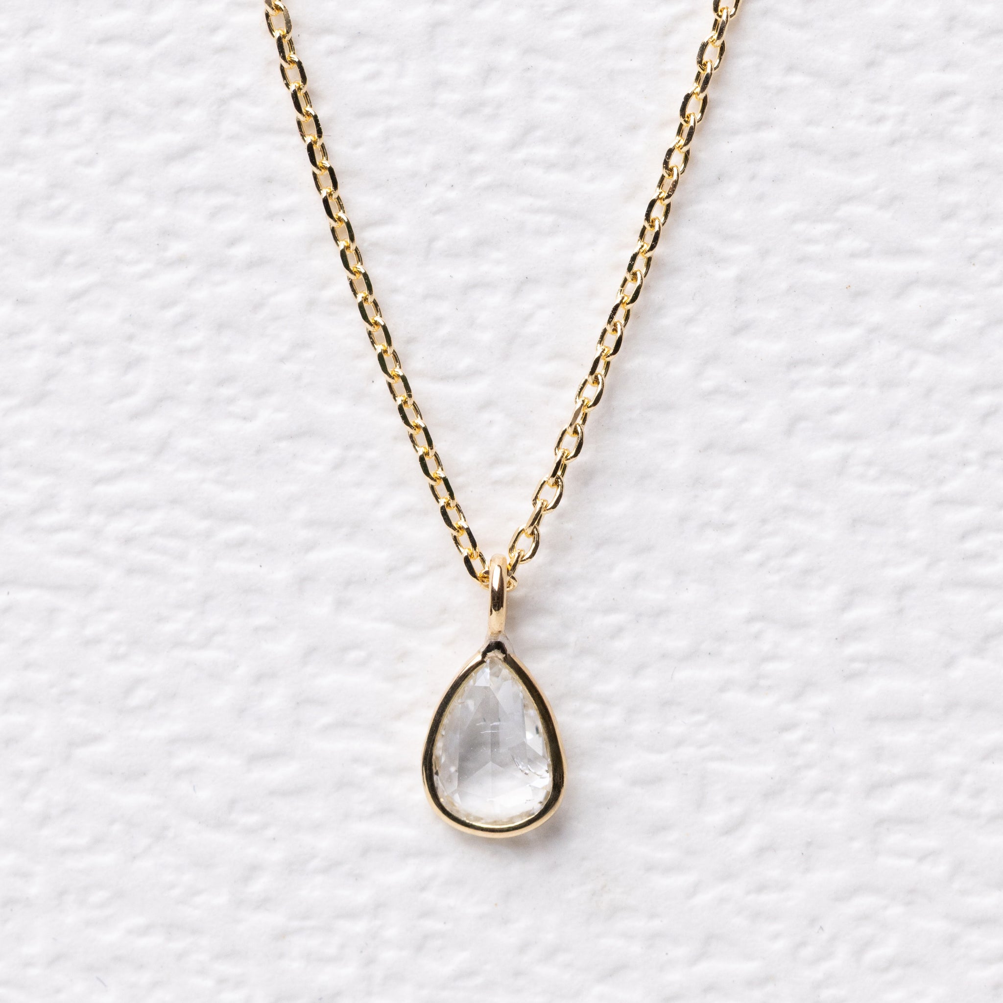 ローズカットダイヤ 大粒の雫 K18ネックレス – ileava jewelry