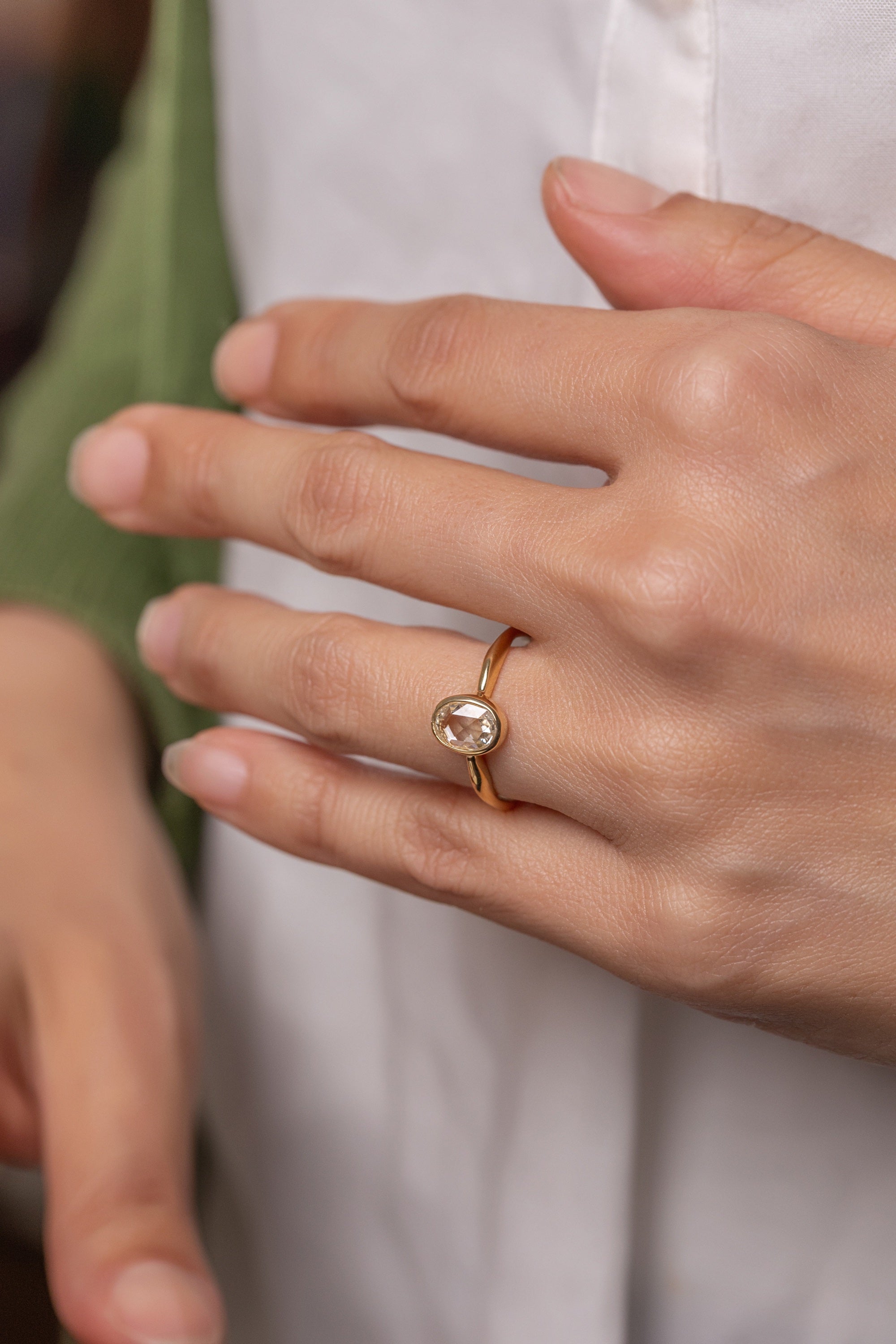 atelier plow ローズカットダイヤモンドリング K10イエローゴールド