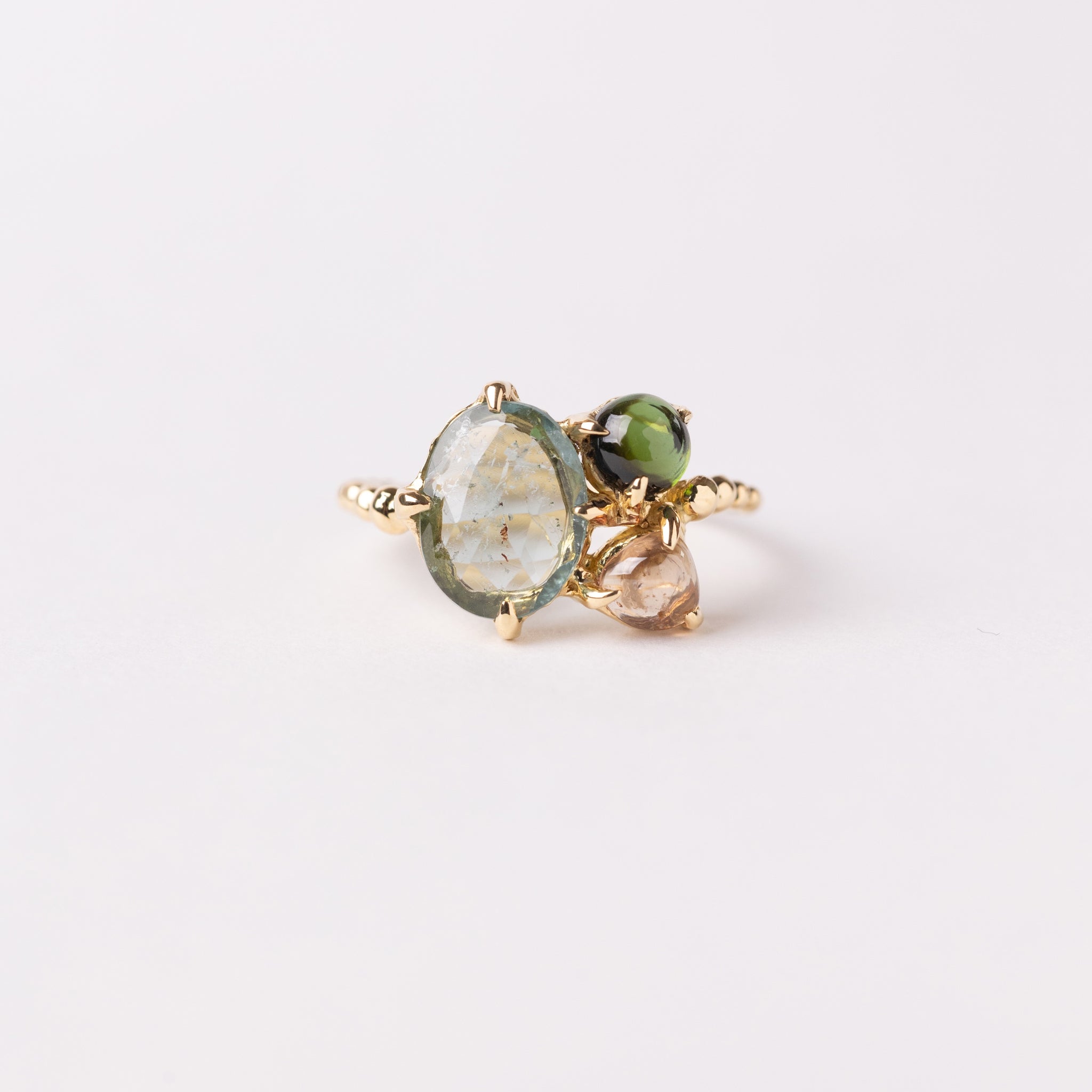 2つのトルマリンとサファイアのリング – ileava jewelry