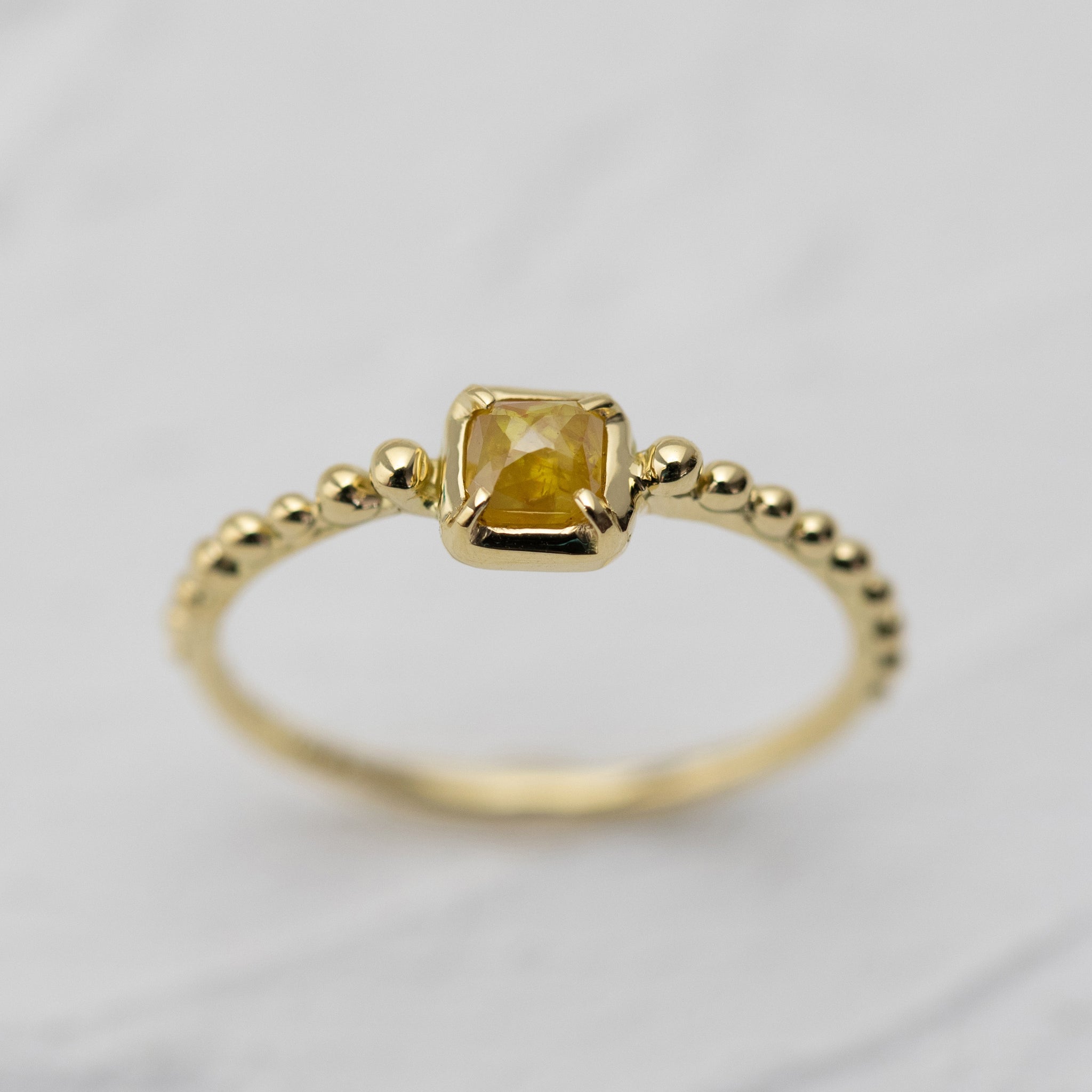 ナチュラルダイヤとドットのリング(オレンジ) – ileava jewelry