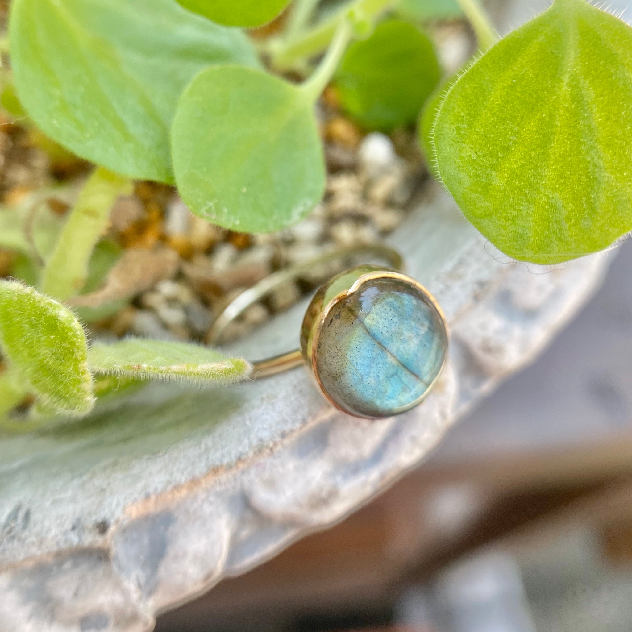 つるっとしたラブラドライトのリング – ileava jewelry